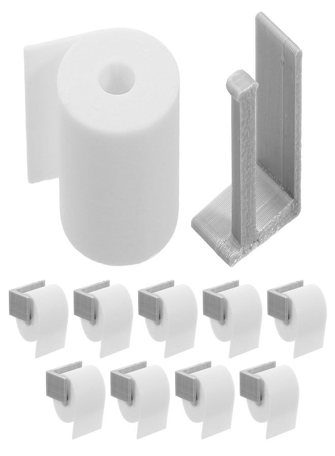 BESTonZON Miniature Toilet Paper Roll with Holder Set 10Pcs 0.79 Inch Realistic Dollhouse Accessories for 1 12 Scale Bathroom Decor and Miniature Furniture - Image 1